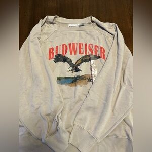 Budweiser Beige Crewneck Sweater NWT